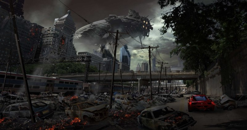 Illustration for article titled Astounding Concept Art of Cities Being Demolished
